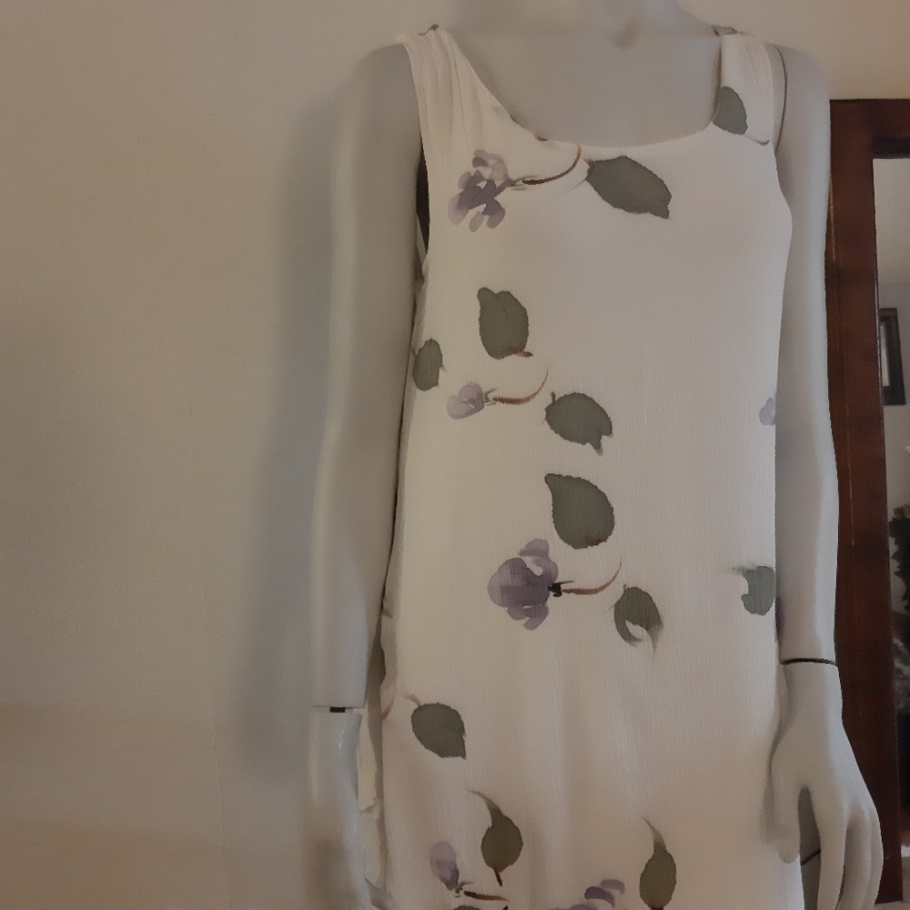 CHIFFON 100% RAYON MAXI DRESS FULLY LINED SMALL - Picture 2 of 8